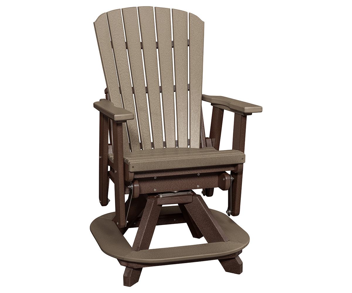 LPF LA Patio Fan Back Balcony Swivel Chair Weatherwood Tudor Brown