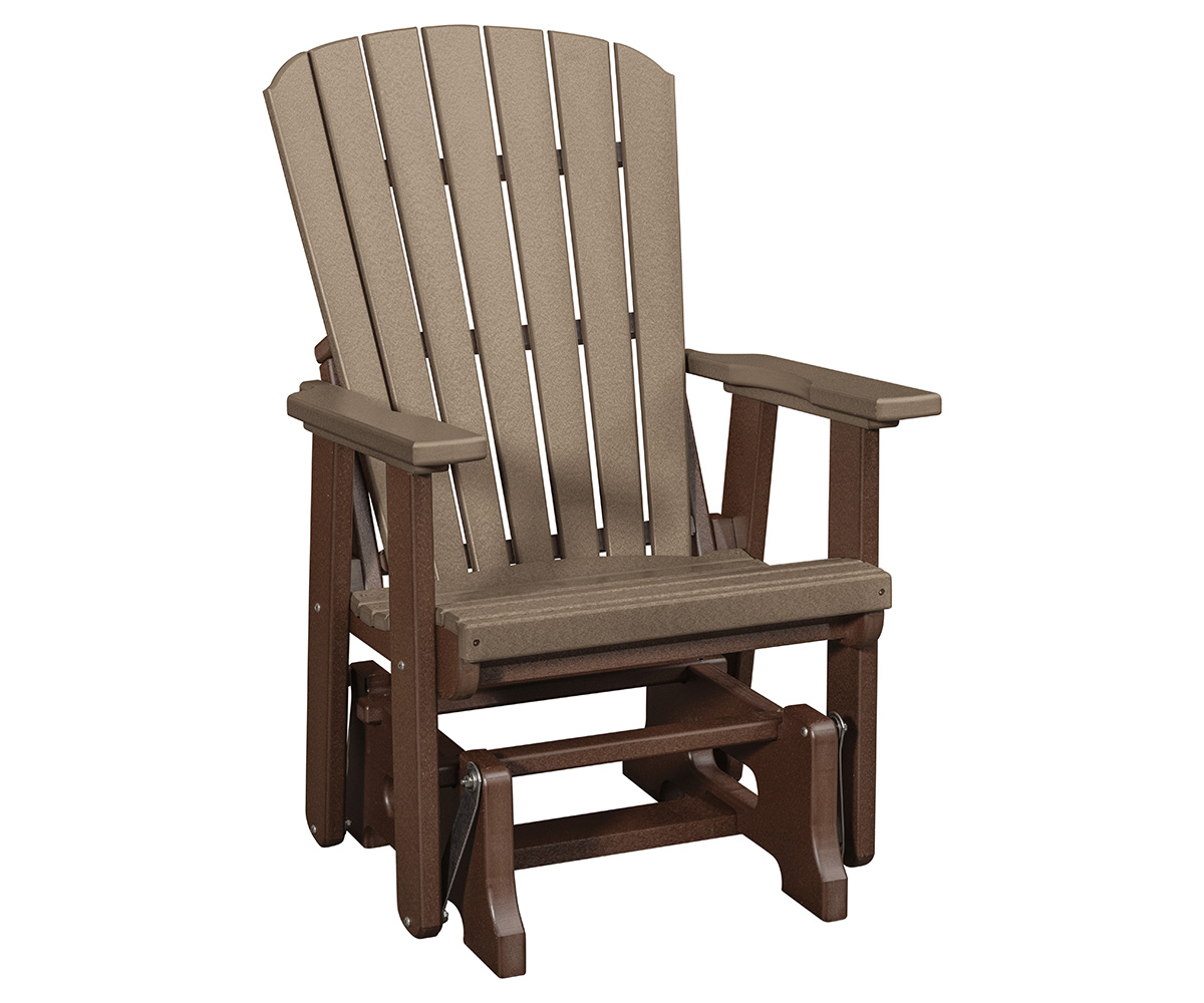 LPF LA Patio Fan Back Glider Weatherwood Tudor Brown