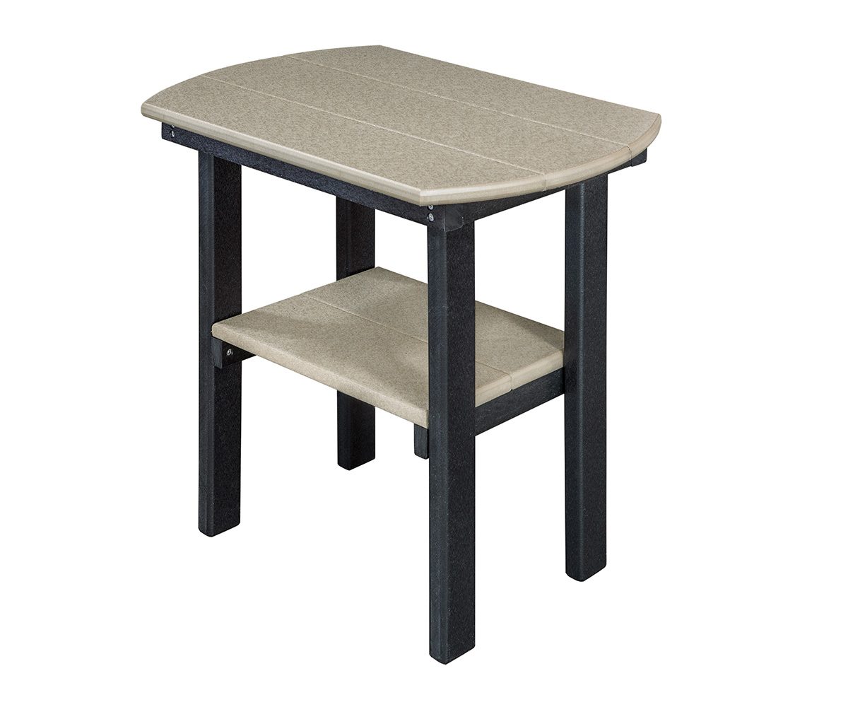 LPF LA Patio Oval End Stand Birchwood Black e1775140204913