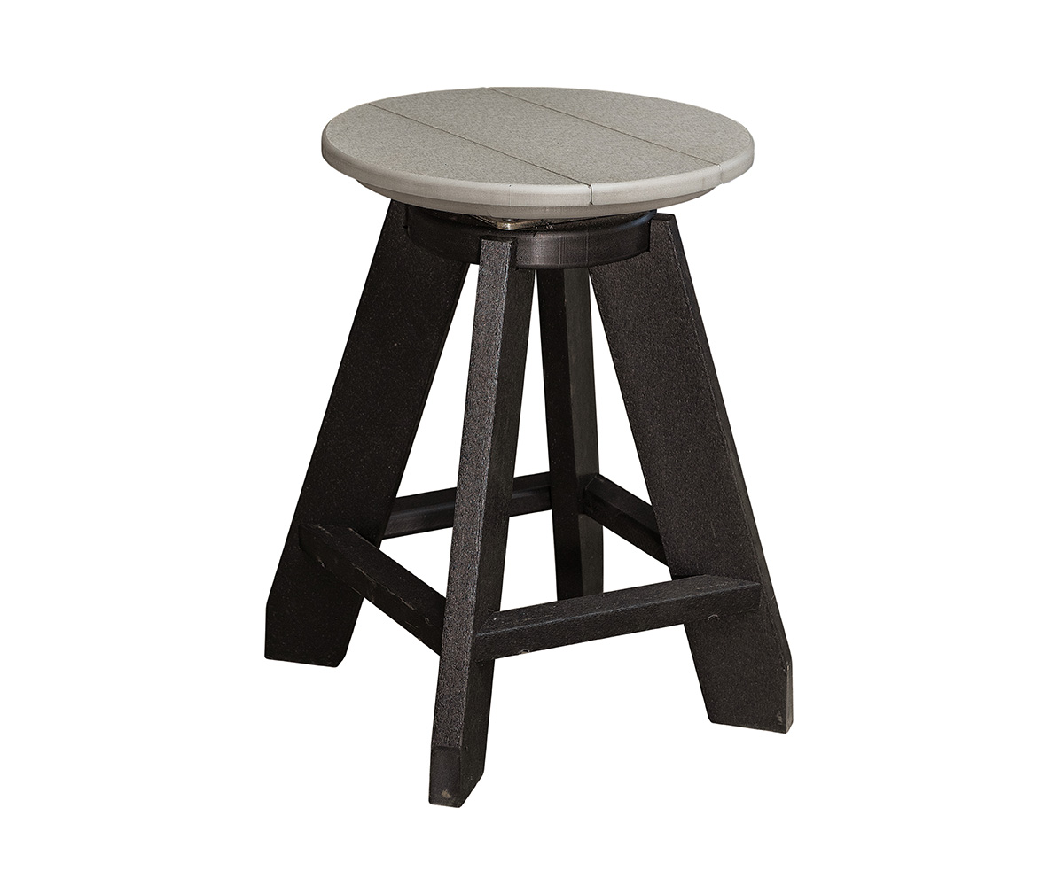 LPF LA Patio Round Stool Light Gray Black