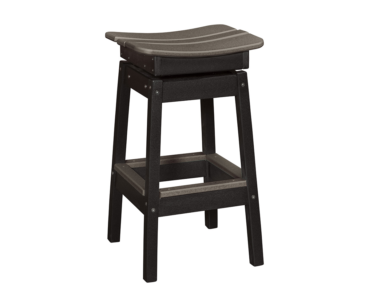 LPF LA Patio Saddle Stool Light Gray Black