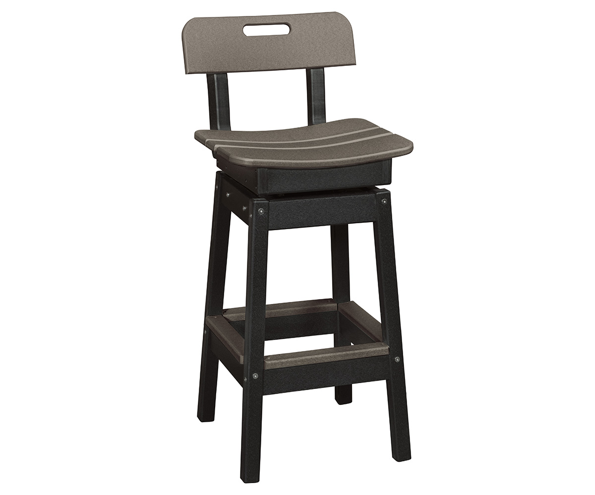LPF LA Patio Saddle Stool with Back Light Gray Black