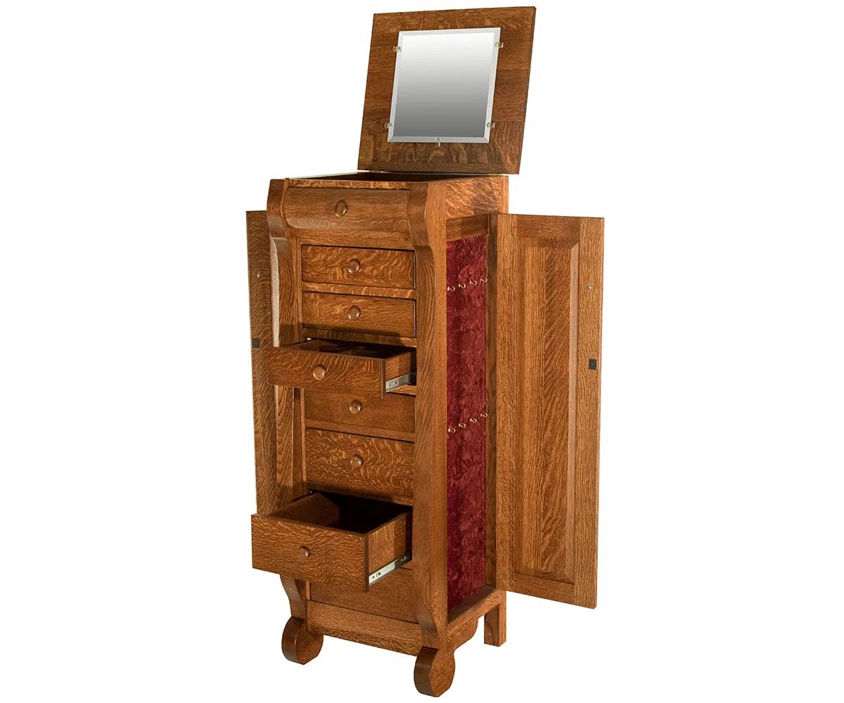 Classic Sleigh Jewelry Armoire - Image 2