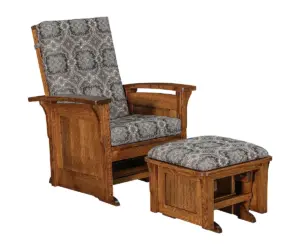 Bow Arm Panel Glider with Ottoman