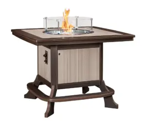 Jade Counter Table with Fire Ring - 49x49