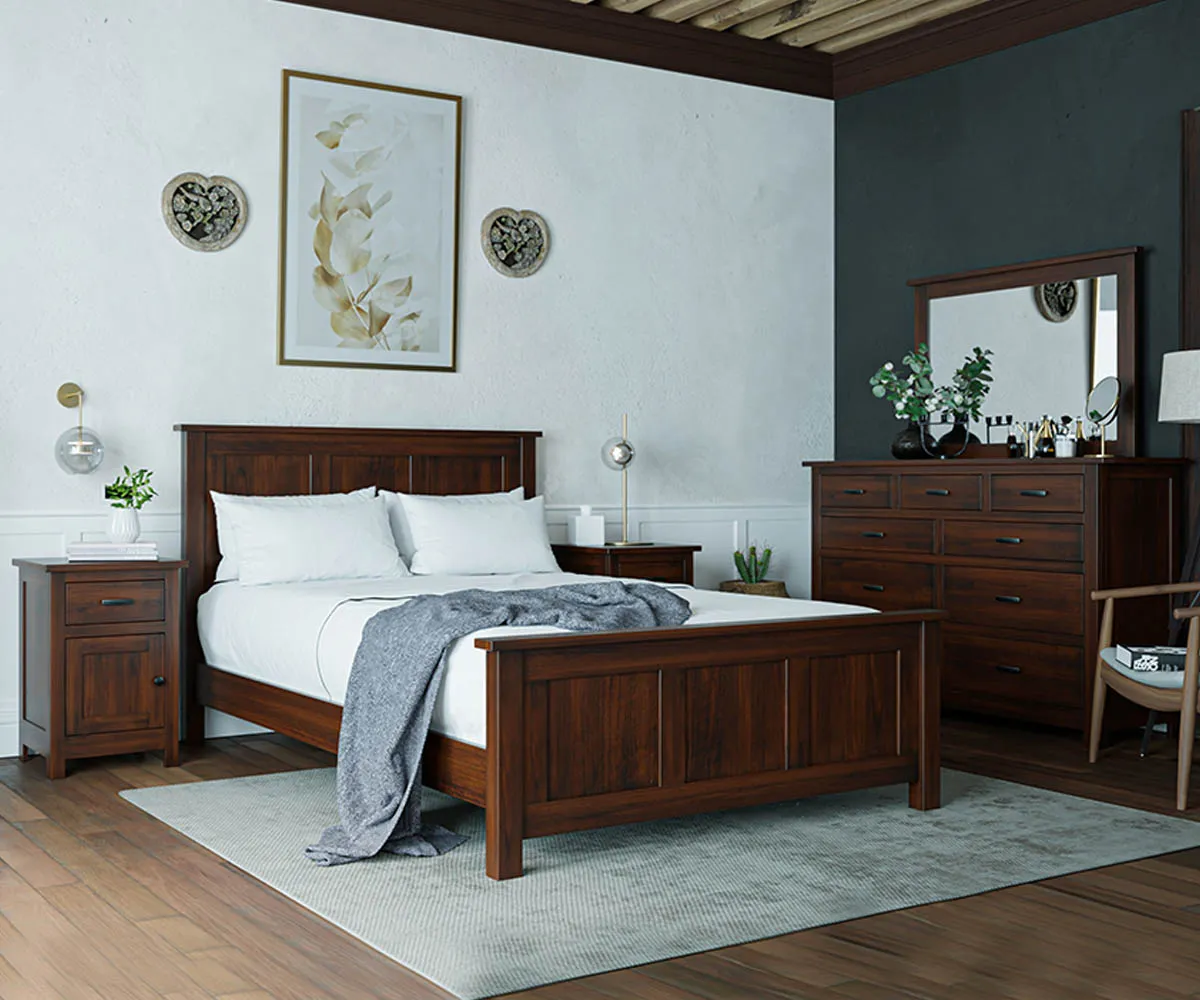 Flush Mission Bed with Fabric Headboard - Image 4